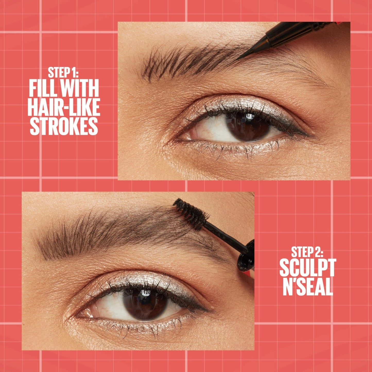 Maybelline Build-A-Brow 2-in-1 Brow Pen and Sealing Eyebrow Gel, Eyebrow Makeup for Real-Looking, Fuller Brows, Black Brown, 1 Count - Maple Wellness Supplements