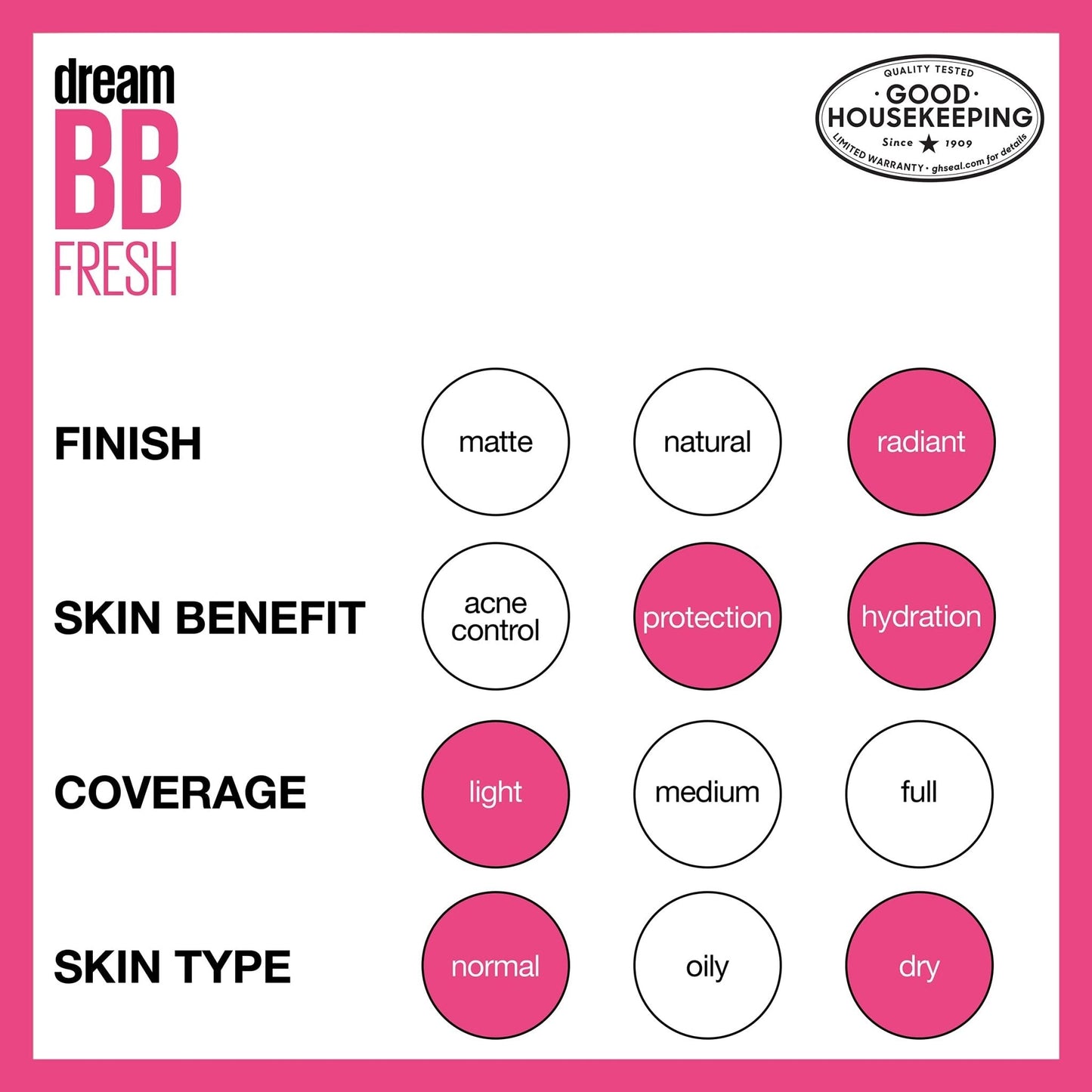 Maybelline Dream Fresh Skin Hydrating BB cream, 8-in-1 Skin Perfecting Beauty Balm with Broad Spectrum SPF 30 - Maple Wellness Supplements