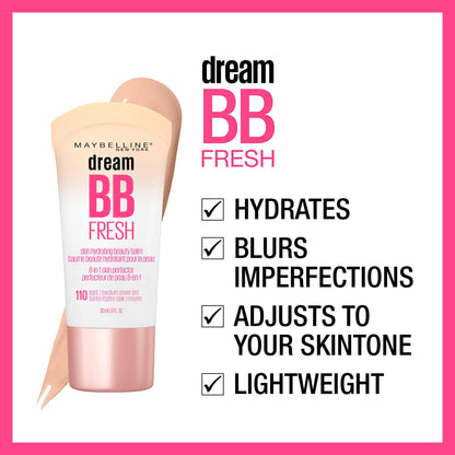 Maybelline Dream Fresh Skin Hydrating BB cream, 8-in-1 Skin Perfecting Beauty Balm with Broad Spectrum SPF 30 - Maple Wellness Supplements