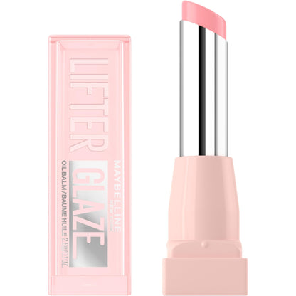 MAYBELLINE Lifter Glaze Oil Balm with Hyaluronic Acid and Hydrating Oil Blend, Lip Balm with 24HRs of Smooth, Moisturizing Shine, Pink Drip (Sheer Baby Pink) - Maple Wellness Supplements