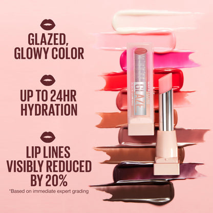 MAYBELLINE Lifter Glaze Oil Balm with Hyaluronic Acid and Hydrating Oil Blend, Lip Balm with 24HRs of Smooth, Moisturizing Shine, Pink Drip (Sheer Baby Pink) - Maple Wellness Supplements