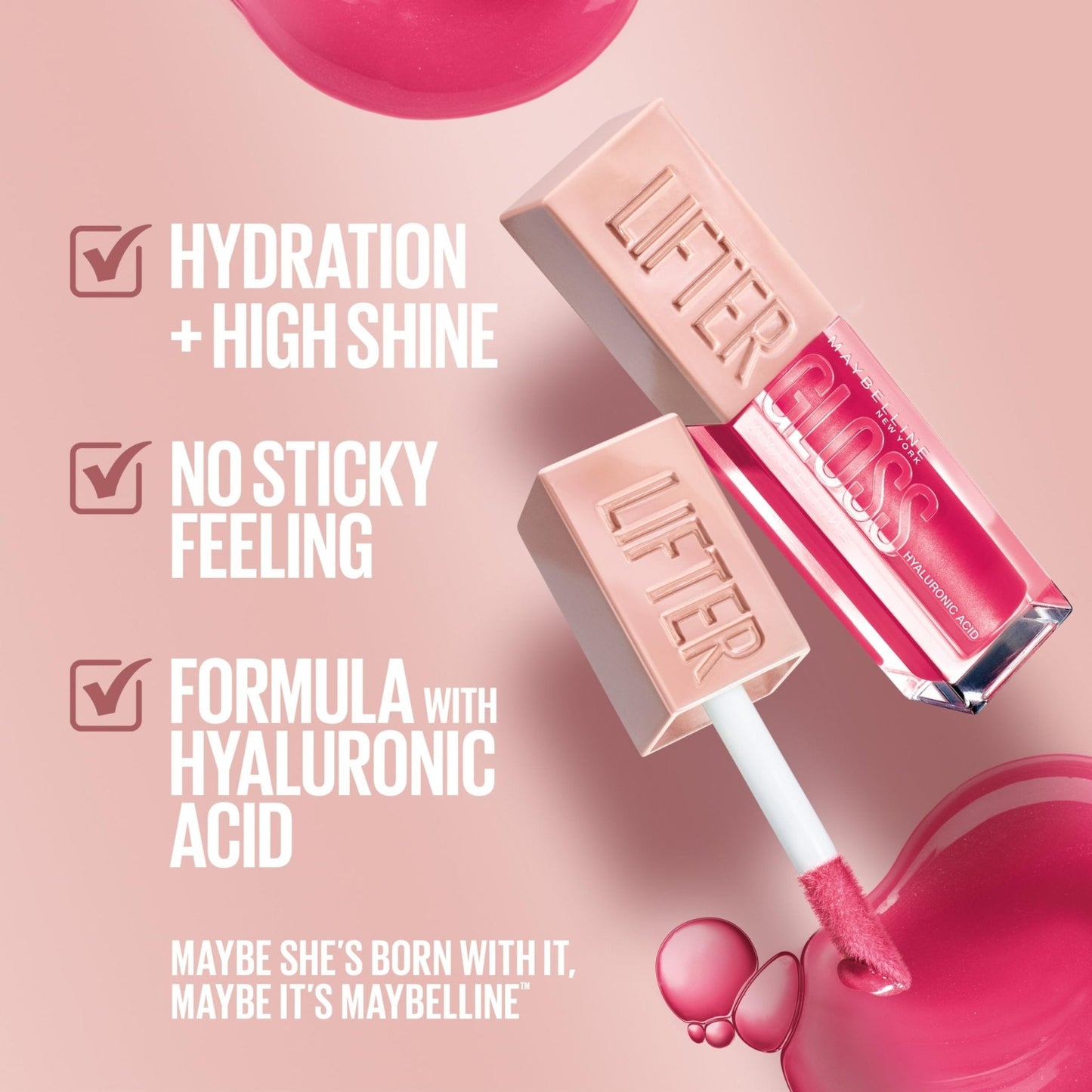 Maybelline Lifter Gloss, Hydrating Lip Gloss with Hyaluronic Acid, High Shine for Plumper Looking Lips, Opal, Pink Neutral, 0.18 Ounce - Maple Wellness Supplements