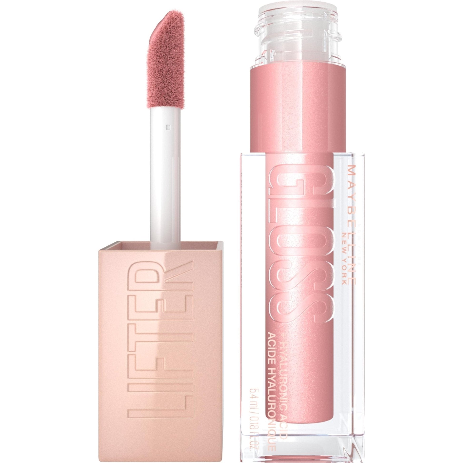 Maybelline Lifter Gloss, Hydrating Lip Gloss with Hyaluronic Acid, High Shine for Plumper Looking Lips, Opal, Pink Neutral, 0.18 Ounce - Maple Wellness Supplements