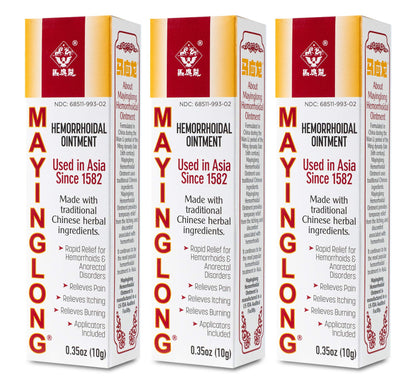 Mayinglong Musk Hemorrhoidal Ointment, Helps Relieve Itching, Burning, or Discomfort Fast (3 Pack) - Maple Wellness Supplements