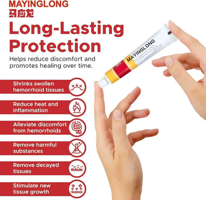 Mayinglong Musk Hemorrhoids Ointment - (20 Grams) Maximum Strength Formula for Hemorrhoidal Fast Relief, Soothes Itching, Burning & Discomfort - Fast-Acting Relief (0.71 oz Tube) - Maple Wellness Supplements