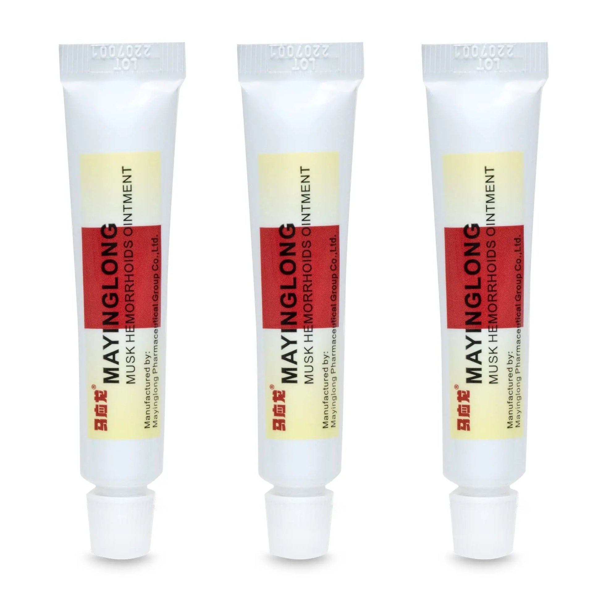 Mayinglong Musk Hemorrhoids Ointment (3 x 10g Tubes), 30g - Maximum Strength Formula for Hemorrhoidal Fast Relief, Soothes Itching, Burning & Discomfort - Fast-Acting Treatment to Shrink Swelling - Maple Wellness Supplements