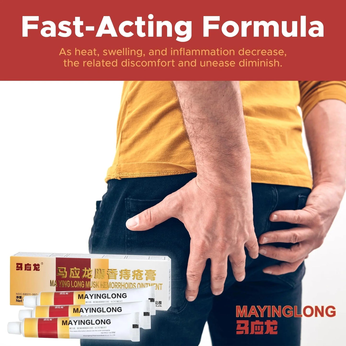 Mayinglong Musk Hemorrhoids Ointment (3 x 10g Tubes), 30g - Maximum Strength Formula for Hemorrhoidal Fast Relief, Soothes Itching, Burning & Discomfort - Fast-Acting Treatment to Shrink Swelling - Maple Wellness Supplements
