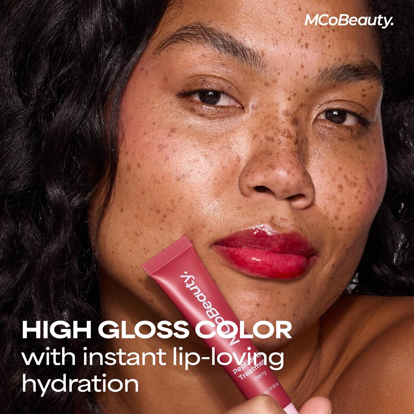 MCoBeauty Peptide Lip Treatment Caramel - Nude Brown Tinted Lip Balm Plumper Gloss for Women - Hydrating Lip Oil with Shea Butter, Peptides for Soft Plump Lips - Vegan Cruelty Free Lip Care - Maple Wellness Supplements