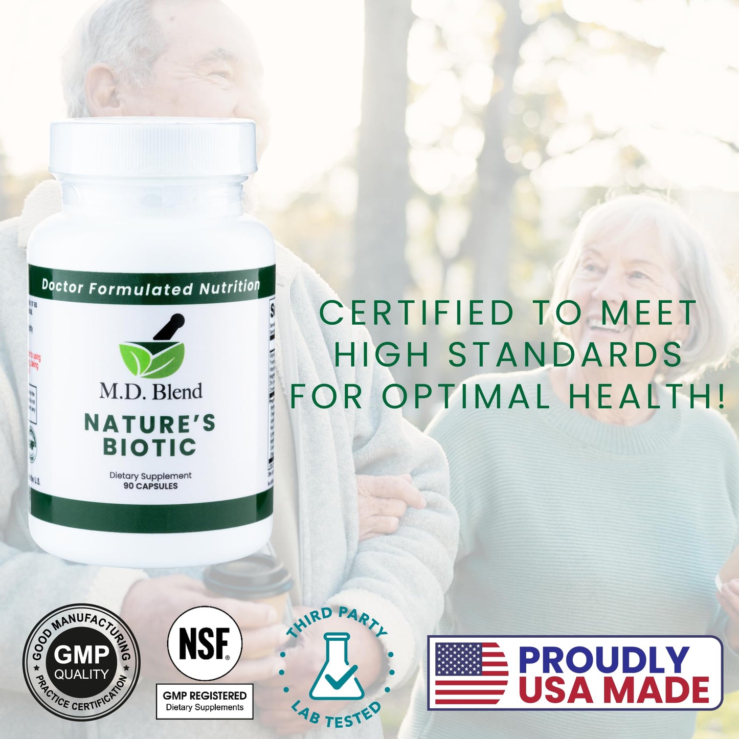 M.D. Blend Nature’s Biotic & Allergy Expert Bundle for Immune Support, Seasonal Allergy Relief, Respiratory Wellness, Quercetin and Bromelain, NAC Nettle Root Vitamins & Minerals Plant-Based Capsules - Maple Wellness Supplements