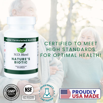 M.D. Blend Nature’s Biotic & Allergy Expert Bundle for Immune Support, Seasonal Allergy Relief, Respiratory Wellness, Quercetin and Bromelain, NAC Nettle Root Vitamins & Minerals Plant-Based Capsules - Maple Wellness Supplements