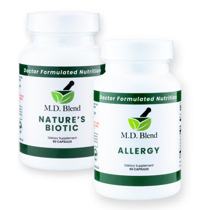 M.D. Blend Nature’s Biotic & Allergy Expert Bundle for Immune Support, Seasonal Allergy Relief, Respiratory Wellness, Quercetin and Bromelain, NAC Nettle Root Vitamins & Minerals Plant-Based Capsules - Maple Wellness Supplements