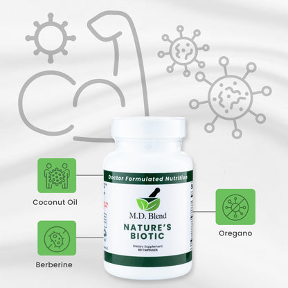 M.D. Blend Nature’s Biotic & Allergy Expert Bundle for Immune Support, Seasonal Allergy Relief, Respiratory Wellness, Quercetin and Bromelain, NAC Nettle Root Vitamins & Minerals Plant-Based Capsules - Maple Wellness Supplements