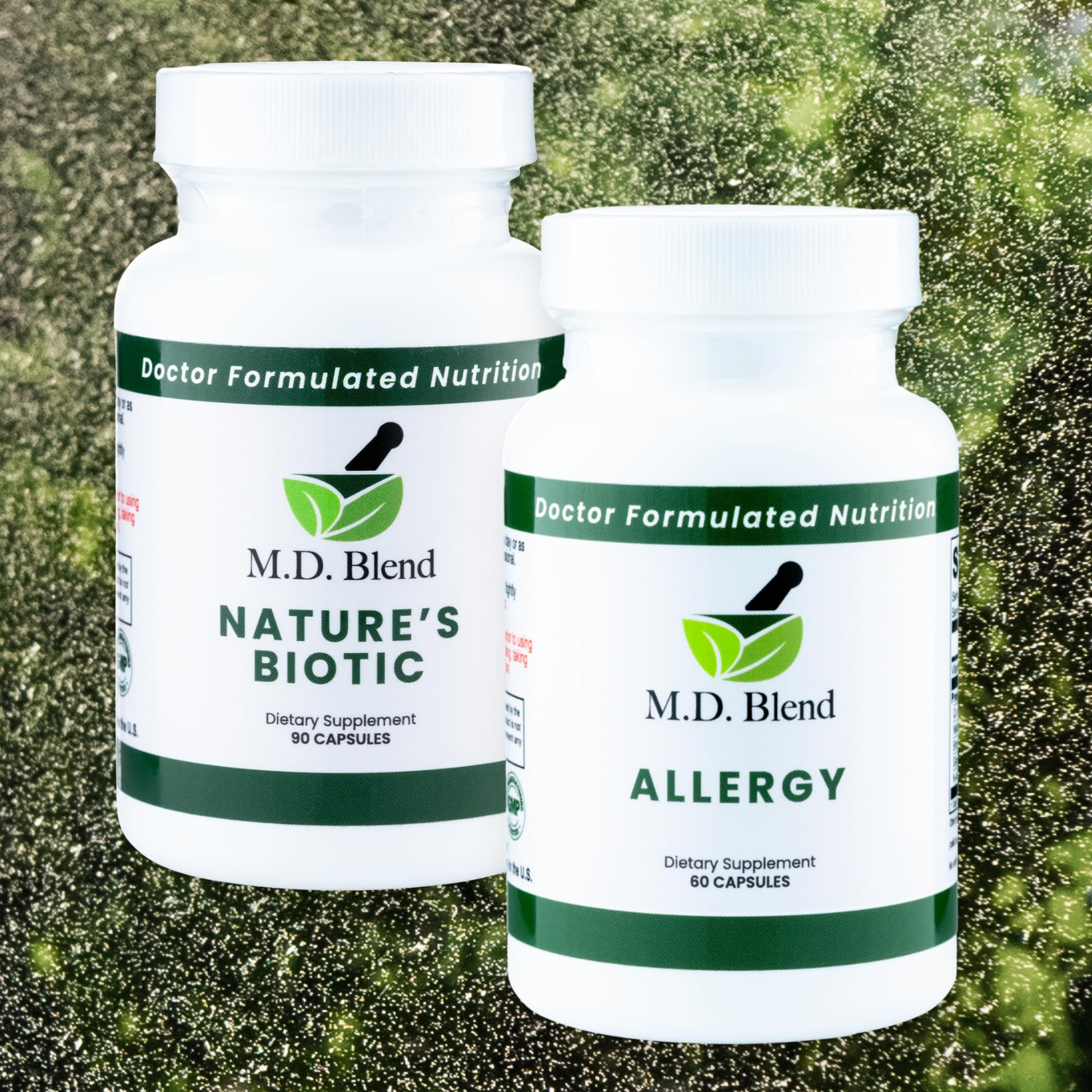M.D. Blend Nature’s Biotic & Allergy Expert Bundle for Immune Support, Seasonal Allergy Relief, Respiratory Wellness, Quercetin and Bromelain, NAC Nettle Root Vitamins & Minerals Plant-Based Capsules - Maple Wellness Supplements