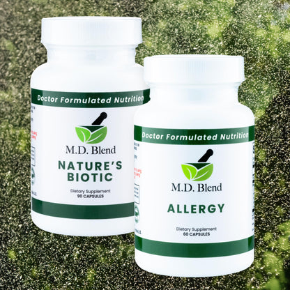 M.D. Blend Nature’s Biotic & Allergy Expert Bundle for Immune Support, Seasonal Allergy Relief, Respiratory Wellness, Quercetin and Bromelain, NAC Nettle Root Vitamins & Minerals Plant-Based Capsules - Maple Wellness Supplements