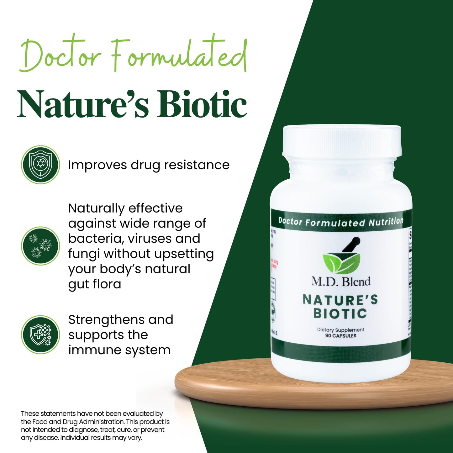 M.D. Blend Nature’s Biotic & Allergy Expert Bundle for Immune Support, Seasonal Allergy Relief, Respiratory Wellness, Quercetin and Bromelain, NAC Nettle Root Vitamins & Minerals Plant-Based Capsules - Maple Wellness Supplements