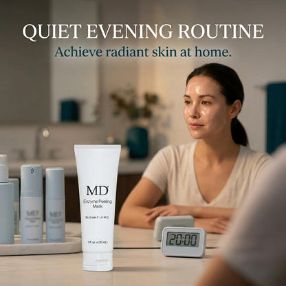 MD Enzyme Peeling Mask for Sensitive Skin - Gentle Exfoliating Gel with Papaya & Pineapple Enzymes - Professional Brightening Peel-Off Mask for Clear Pores and Smooth Texture - 30mL - Maple Wellness Supplements