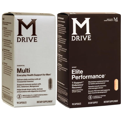 Mdrive Elite Multi - Natural Energy, Strength, Stress Relief, Lean Muscle, Immune Health Support from Zinc, Selenium, Manganese & Vitamin D, Enzymes for Digestive Support - Maple Wellness Supplements