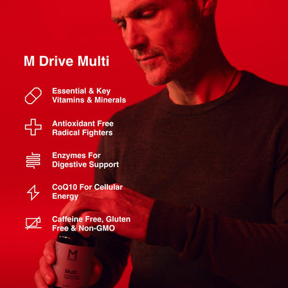 Mdrive Elite Multi - Natural Energy, Strength, Stress Relief, Lean Muscle, Immune Health Support from Zinc, Selenium, Manganese & Vitamin D, Enzymes for Digestive Support - Maple Wellness Supplements