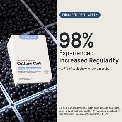 Meche Culture Club Probiotics for Digestive Health and Regularity - 5 Billion CFUs, Probiotics for Women and Men - Gut Health Supplements - Dissolve Strips - Maple Wellness Supplements