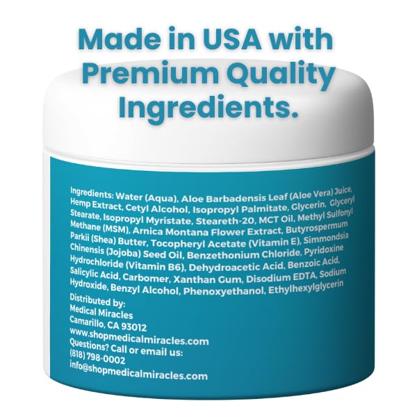 Medical Miracles Neuropathy Cream 2X Strength | Nerve Therapy Max Potency Relief for Feet, Hands, Legs, Toes - Arnica, Vitamin B6, Aloe Vera, MSM - Crafted for Exceptional Relief 4oz - Maple Wellness Supplements