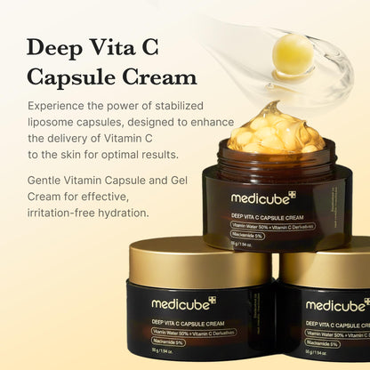 medicube Capsule Cream with Deep Vitamin C | Liposome Vitamin C Golden Capsule - Maple Wellness Supplements