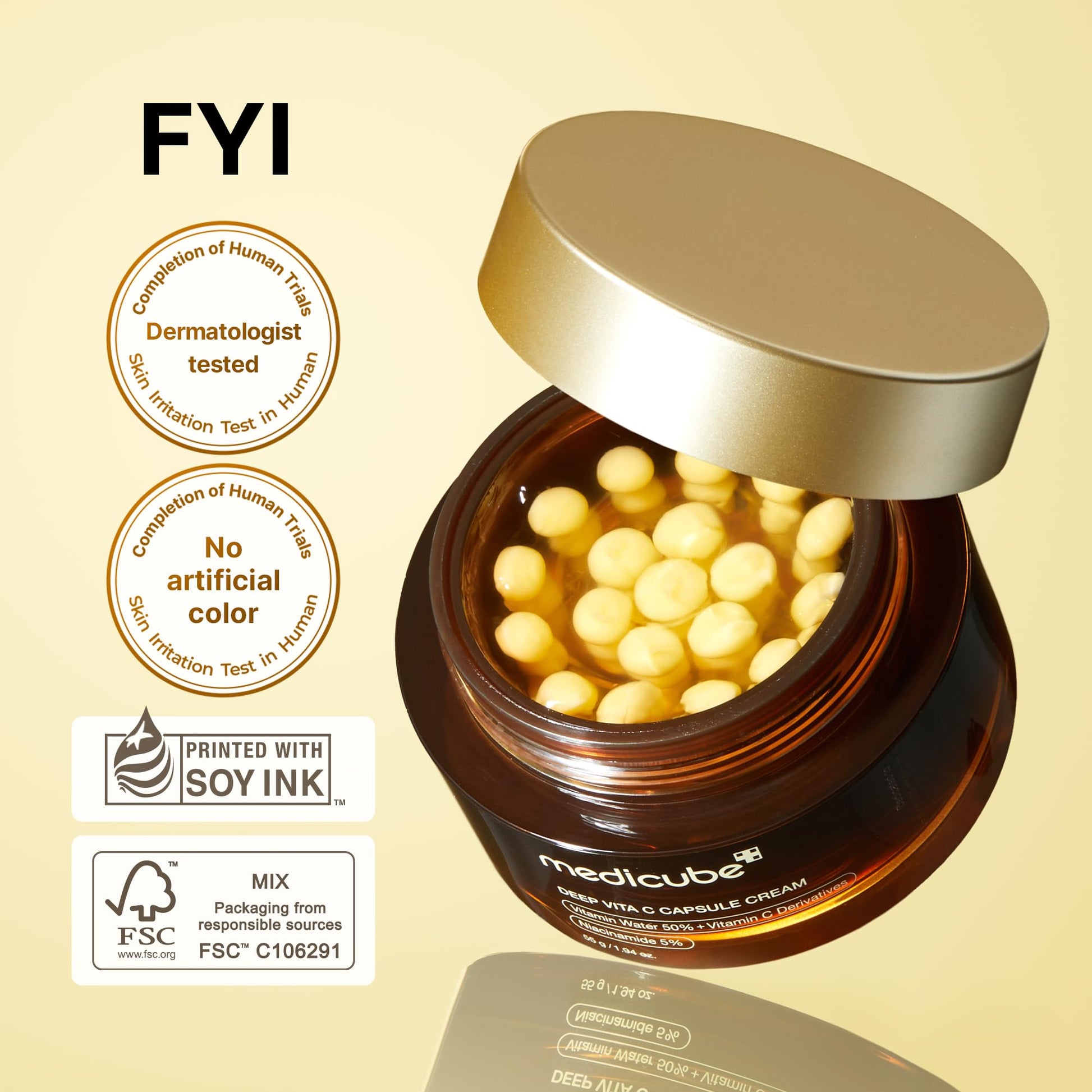 medicube Capsule Cream with Deep Vitamin C | Liposome Vitamin C Golden Capsule - Maple Wellness Supplements