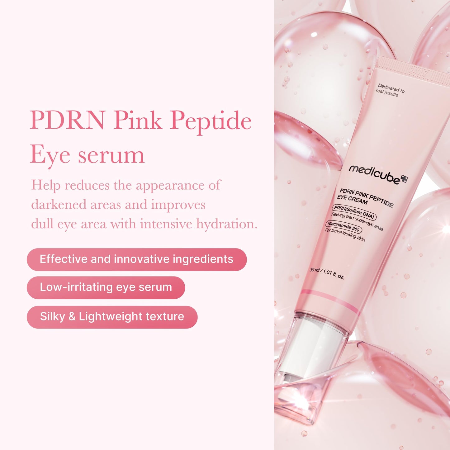 medicube Eye Serum with Salmon DNA PDRN & Pink Peptides | 99% Purity Retinol for Fine Lines - Maple Wellness Supplements