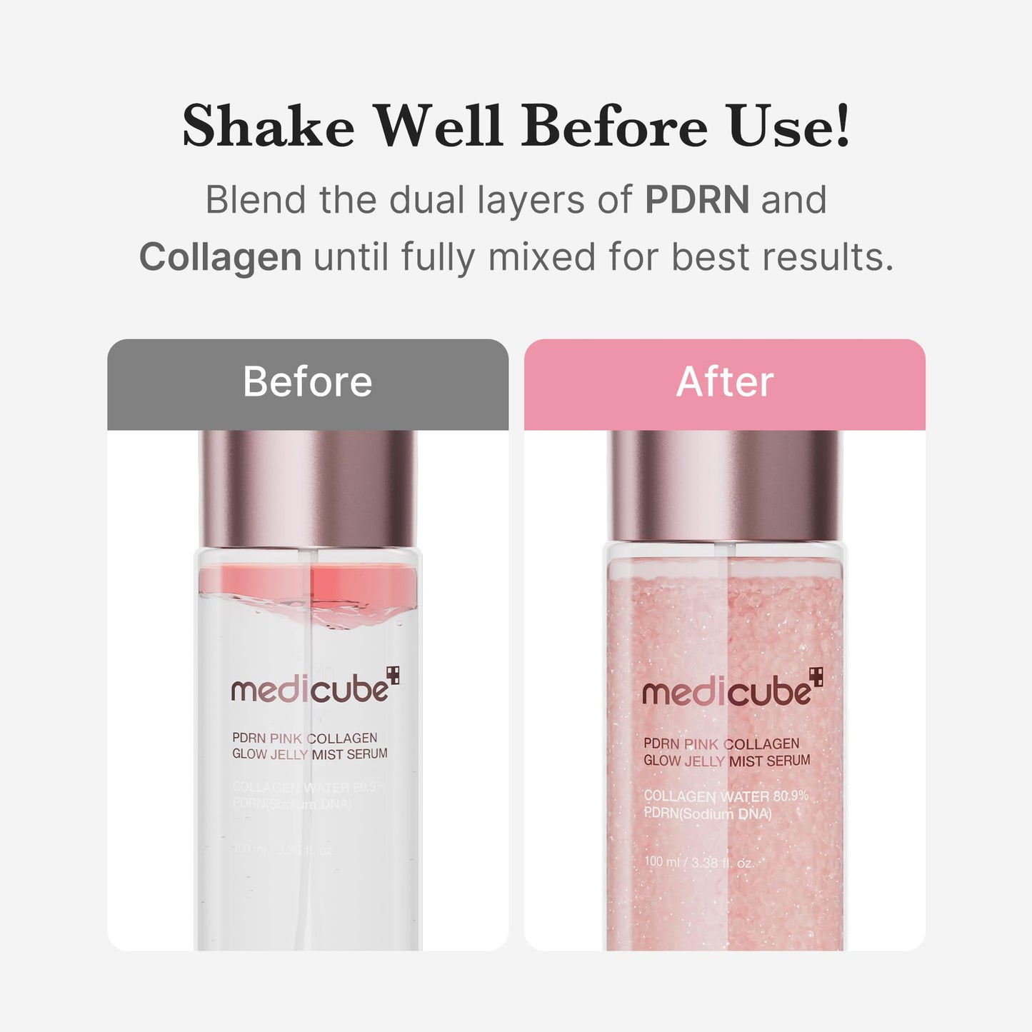 medicube Jelly Mist Serum with Pink PDRN Collagen | Dual-Texture Glow Spray with Niacinamide, Glutathione, Ceramide, Hyaluronic Acid - Maple Wellness Supplements