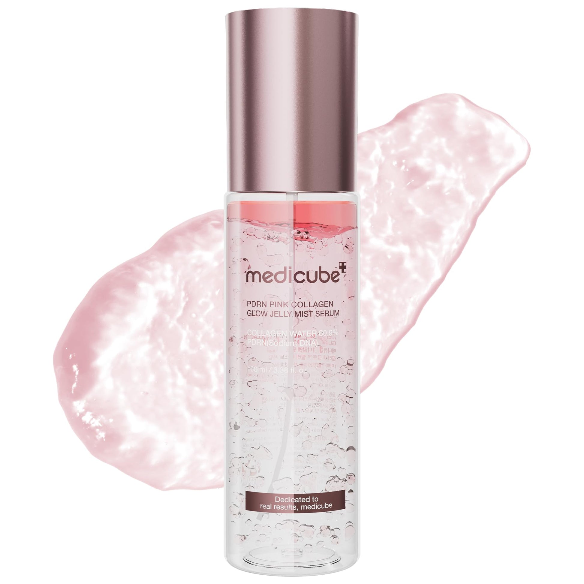 medicube Jelly Mist Serum with Pink PDRN Collagen | Dual-Texture Glow Spray with Niacinamide, Glutathione, Ceramide, Hyaluronic Acid - Maple Wellness Supplements
