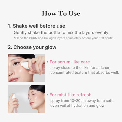 medicube Jelly Mist Serum with Pink PDRN Collagen | Dual-Texture Glow Spray with Niacinamide, Glutathione, Ceramide, Hyaluronic Acid - Maple Wellness Supplements