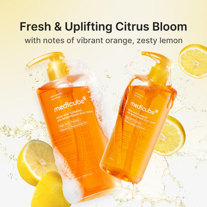 medicube Kojic Acid Turmeric Brightening Body Wash | Gentle Shower Gel for Uneven Skin - Maple Wellness Supplements