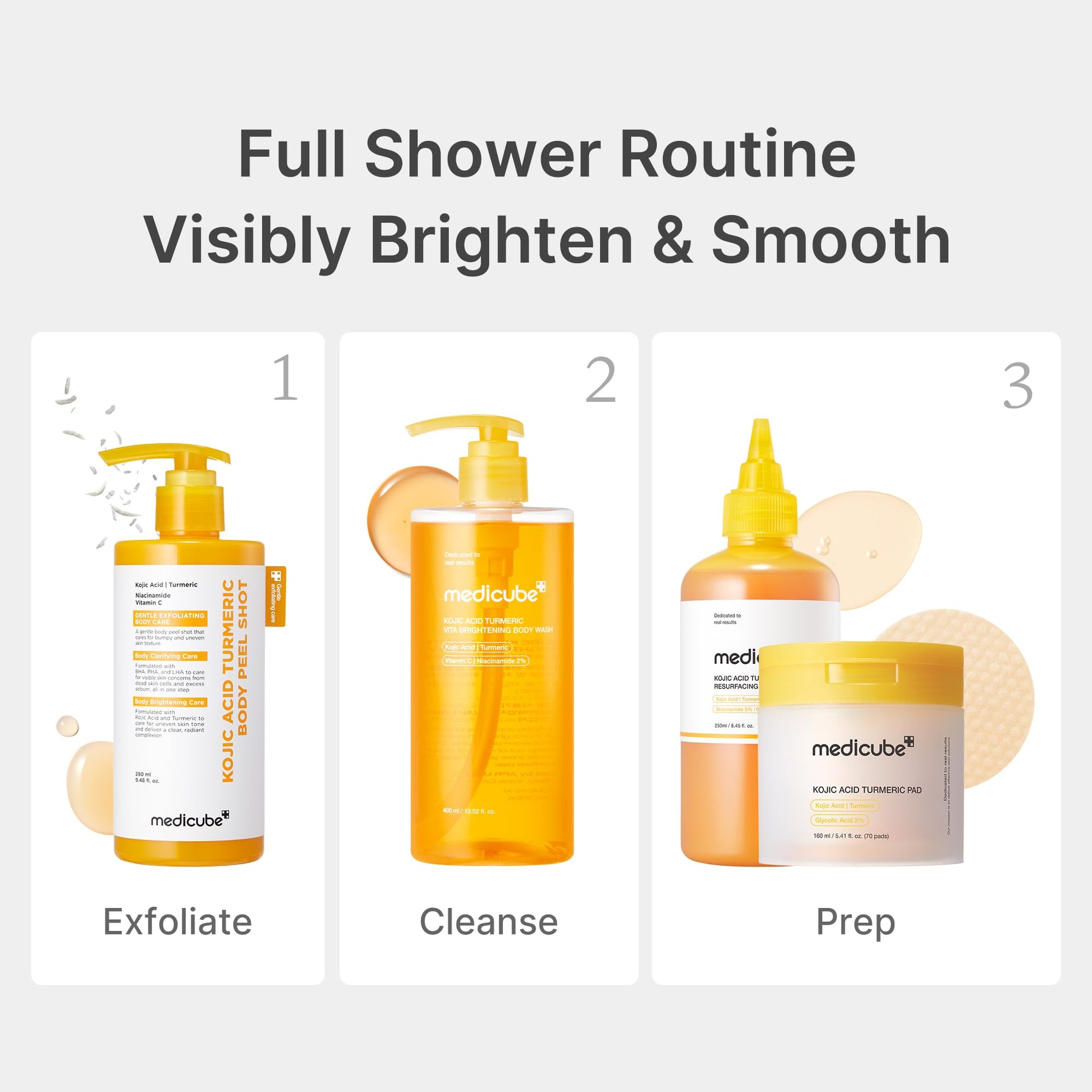 medicube Kojic Acid Turmeric Brightening Body Wash | Gentle Shower Gel for Uneven Skin - Maple Wellness Supplements