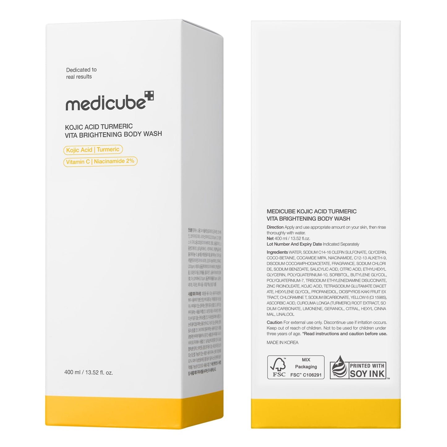 medicube Kojic Acid Turmeric Brightening Body Wash | Gentle Shower Gel for Uneven Skin - Maple Wellness Supplements