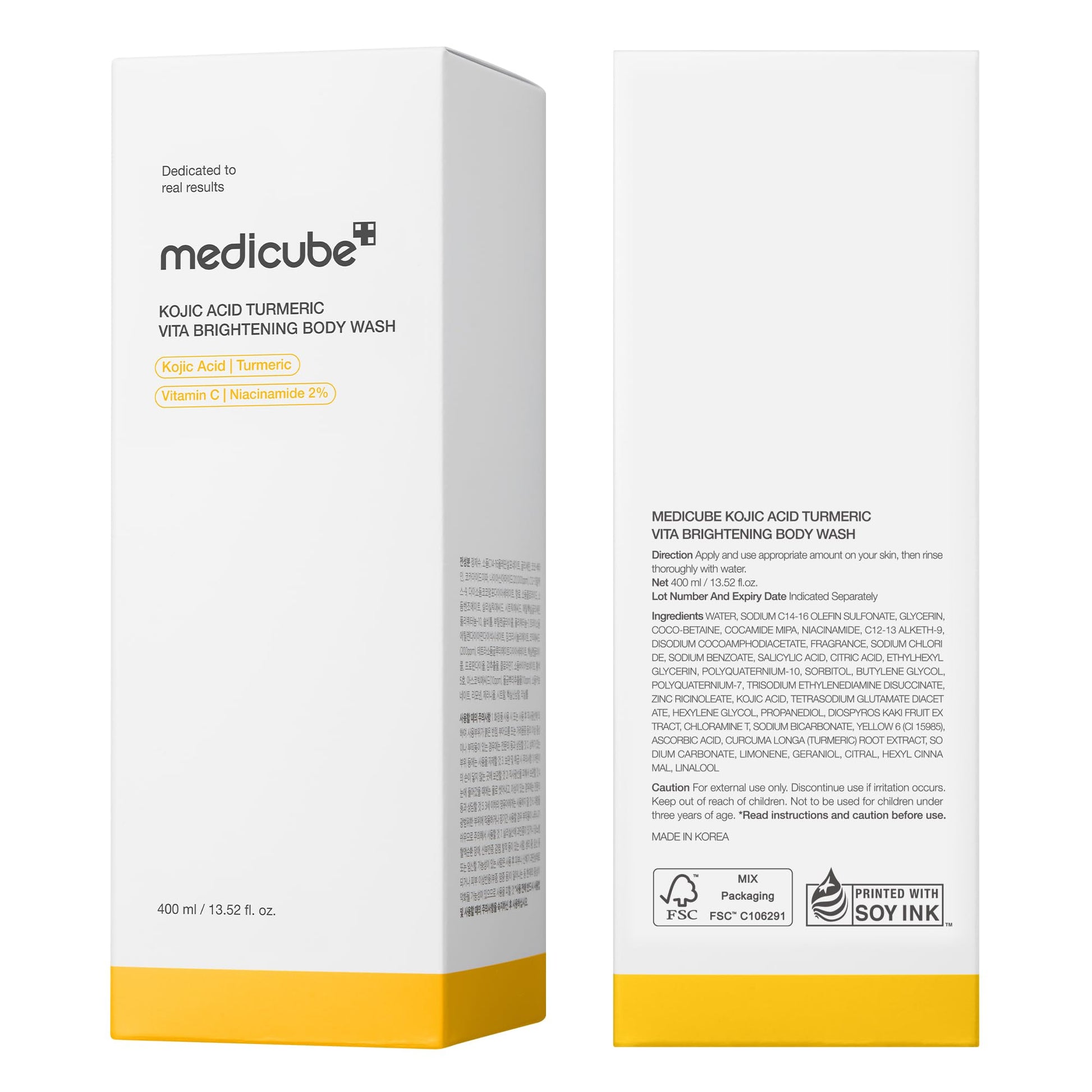 medicube Kojic Acid Turmeric Brightening Body Wash | Gentle Shower Gel for Uneven Skin - Maple Wellness Supplements