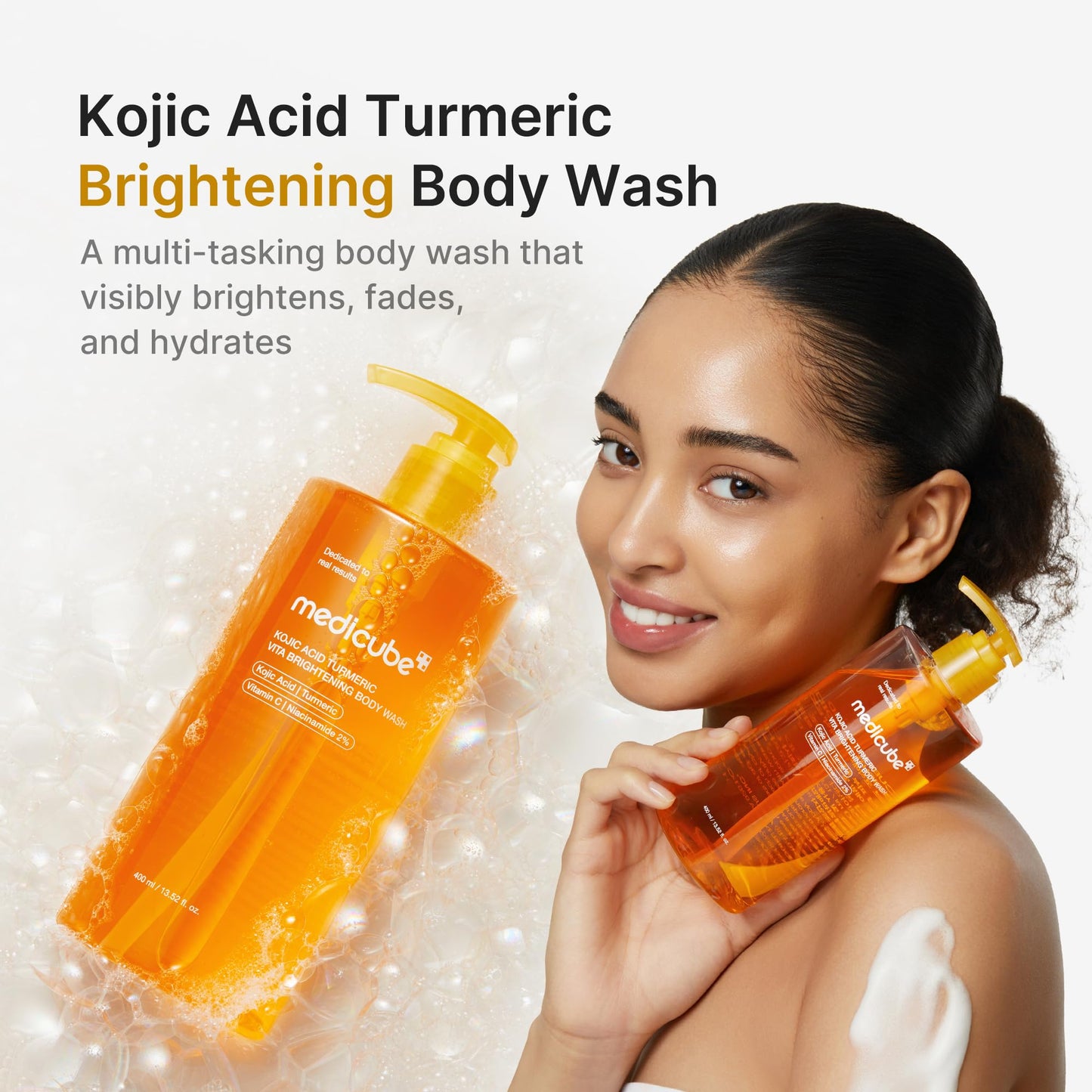 medicube Kojic Acid Turmeric Brightening Body Wash | Gentle Shower Gel for Uneven Skin - Maple Wellness Supplements