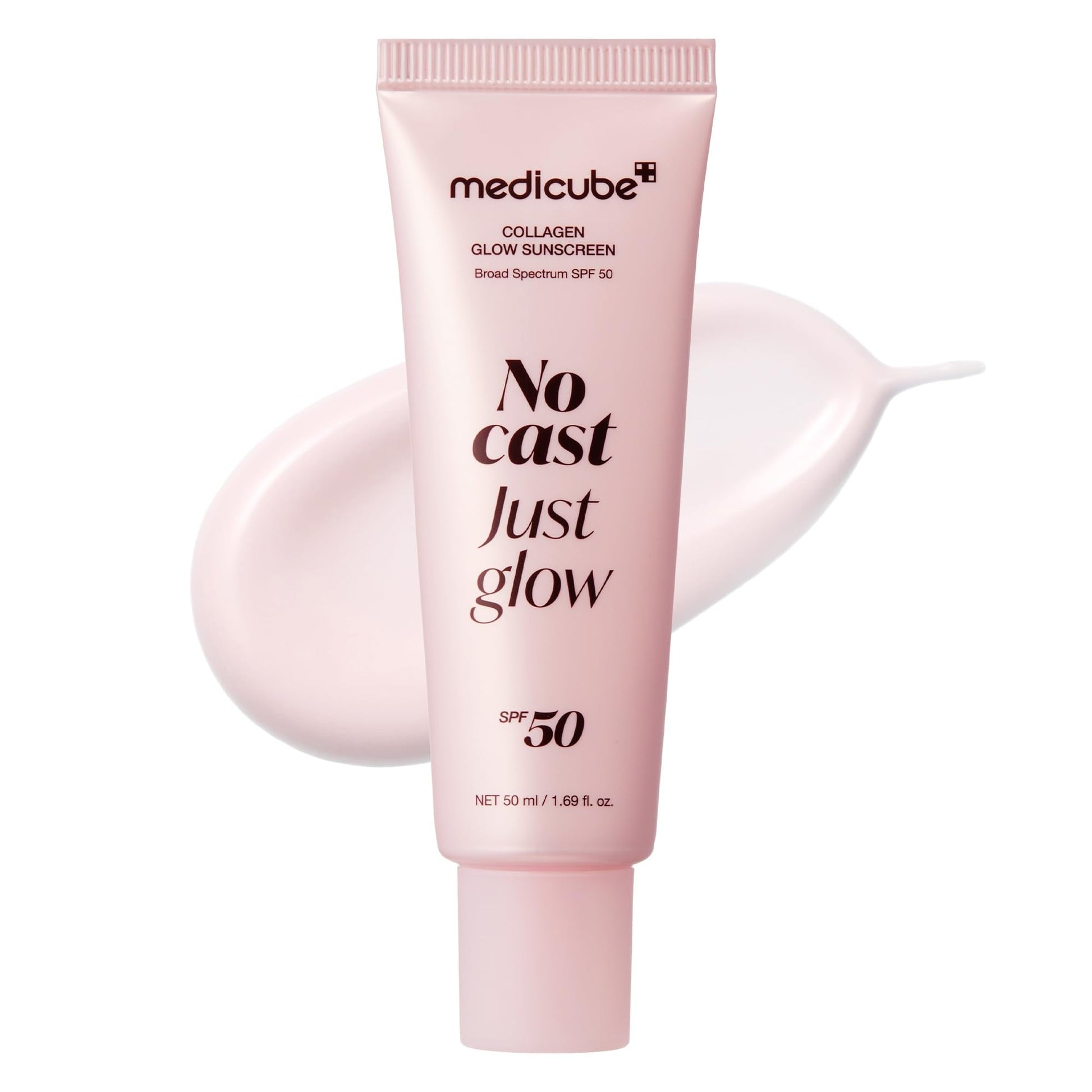 medicube No Cast Just Glow Collagen Sunscreen | SPF 50 Broad Spectrum Face Sunscreen - Maple Wellness Supplements