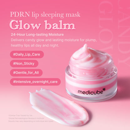 medicube PDRN lip sleeping mask glow balm | Salmon PDRN, Collagen, Shea Butter for Softer Lips - Maple Wellness Supplements