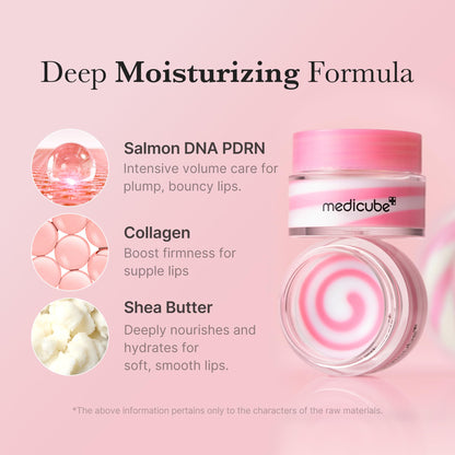 medicube PDRN lip sleeping mask glow balm | Salmon PDRN, Collagen, Shea Butter for Softer Lips - Maple Wellness Supplements