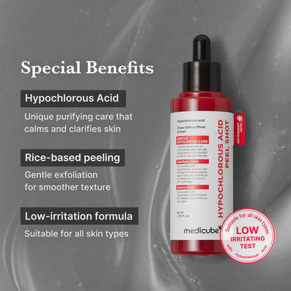 medicube Peel Shot with Hypochlorous Acid | Gentle Exfoliating Serum for Dead Skin Cells & Pores, Blackheads & Excess Sebum Control - Maple Wellness Supplements