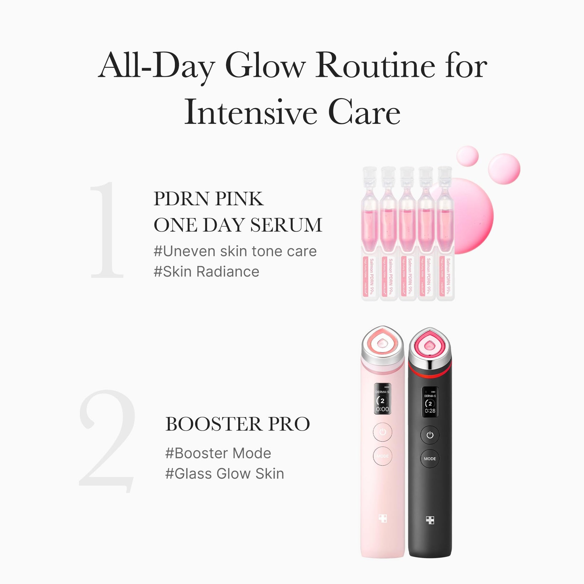 medicube Salmon DNA PDRN Pink One Day Serum | 99% Salmon DNA PDRN Intensive Ampoule, Collagen, Glutathione - Maple Wellness Supplements