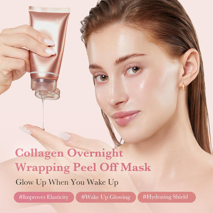 medicube Wrapping Mask Collagen Overnight Peel Off Facial Mask | Elasticity & Hydration Care, Reduces Sagging & Dullness - Maple Wellness Supplements
