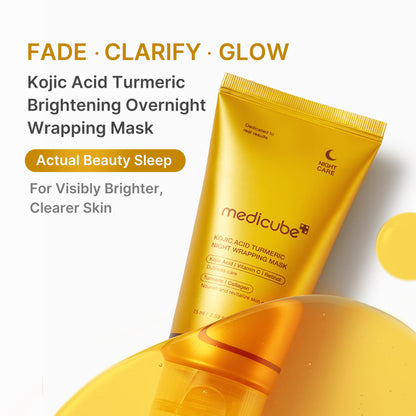 medicube Wrapping Mask Kojic Acid, Turmeric, Vitamin C Overnight Peel Off Facial Mask | Brighten & Defends Against Skin Stress for a Clear, Glowing Complexion | Korean Skin Care, 2.53 fl.oz - Maple Wellness Supplements