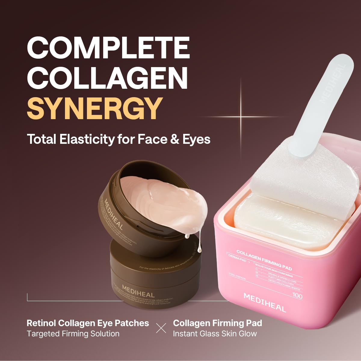 Mediheal Retinol Collagen Under Eye Patches - Korean Hydrogel Eye Pads (60 patches) with 95% Retinol & Collagen - Maple Wellness Supplements