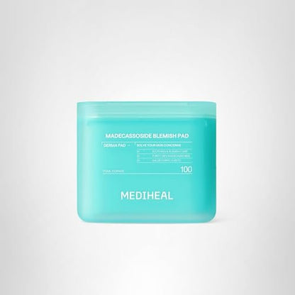 MEDIHEAL Toner Pads 100 Count - Madecassoside Blemish Care Toner Pad with Centella Asiatica - Improves Uneven Skin Tone & Deep Hydration - Maple Wellness Supplements