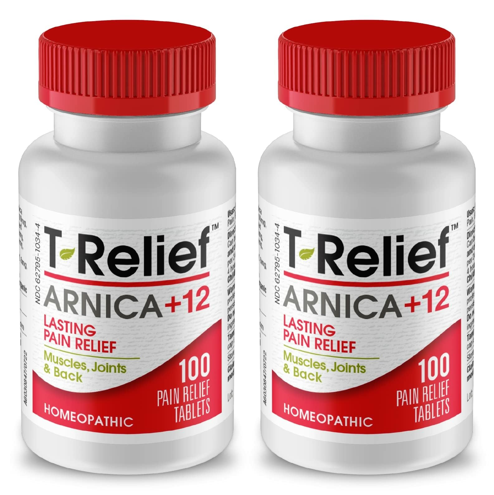 MediNatura T-Relief Pain - Arnica Medication for Naturally Soothing Body Aches - Supports Muscle, Joint & Back Relief - Chewable Tablets - Plant-Based Tablets - Non-Addictive - 100 Count - 2 Pack - Maple Wellness Supplements