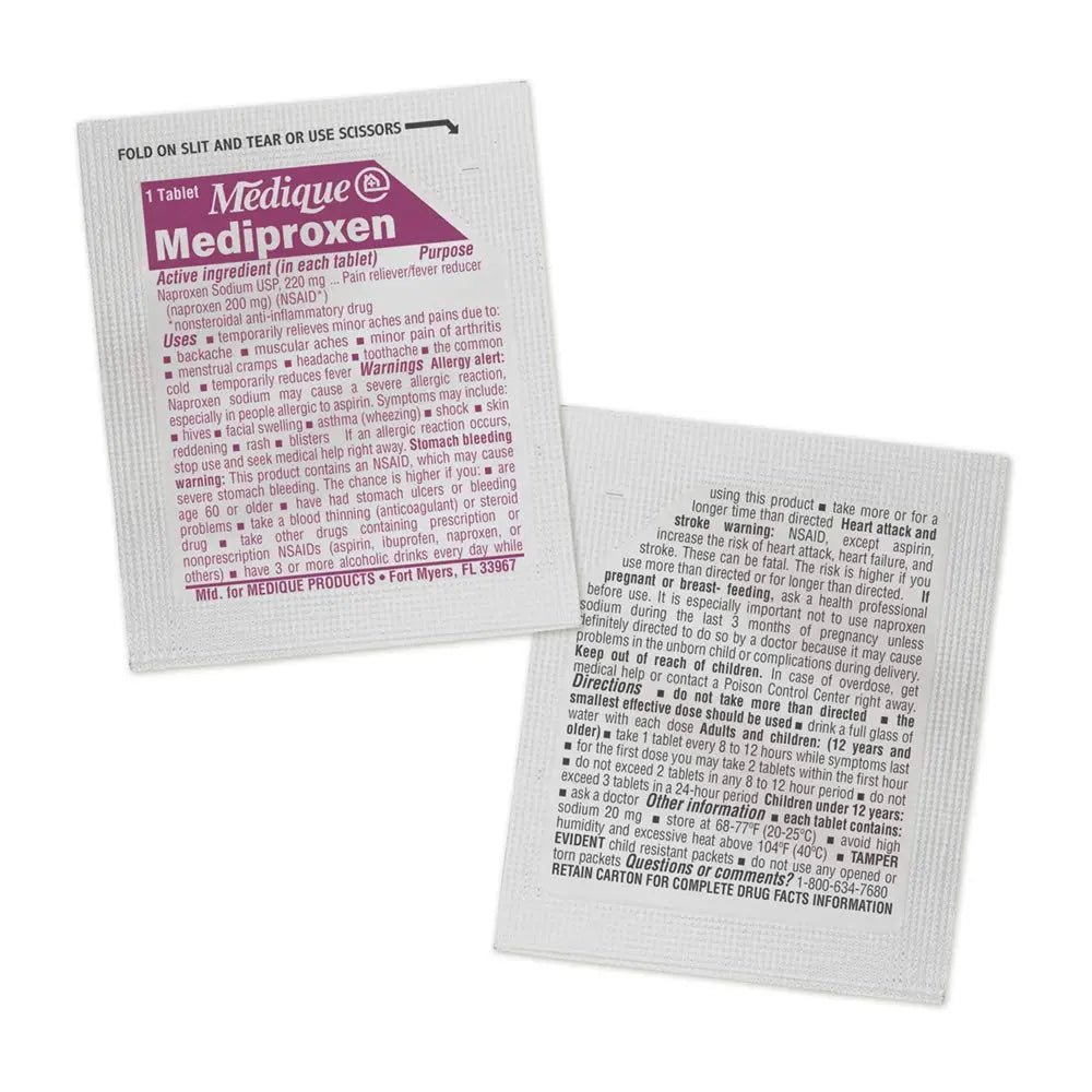 Medique @ Home Mediproxen Compare Active Ingredient to Aleve 50 x 1 (Child Resistant Packaging), White (73750) - Maple Wellness Supplements