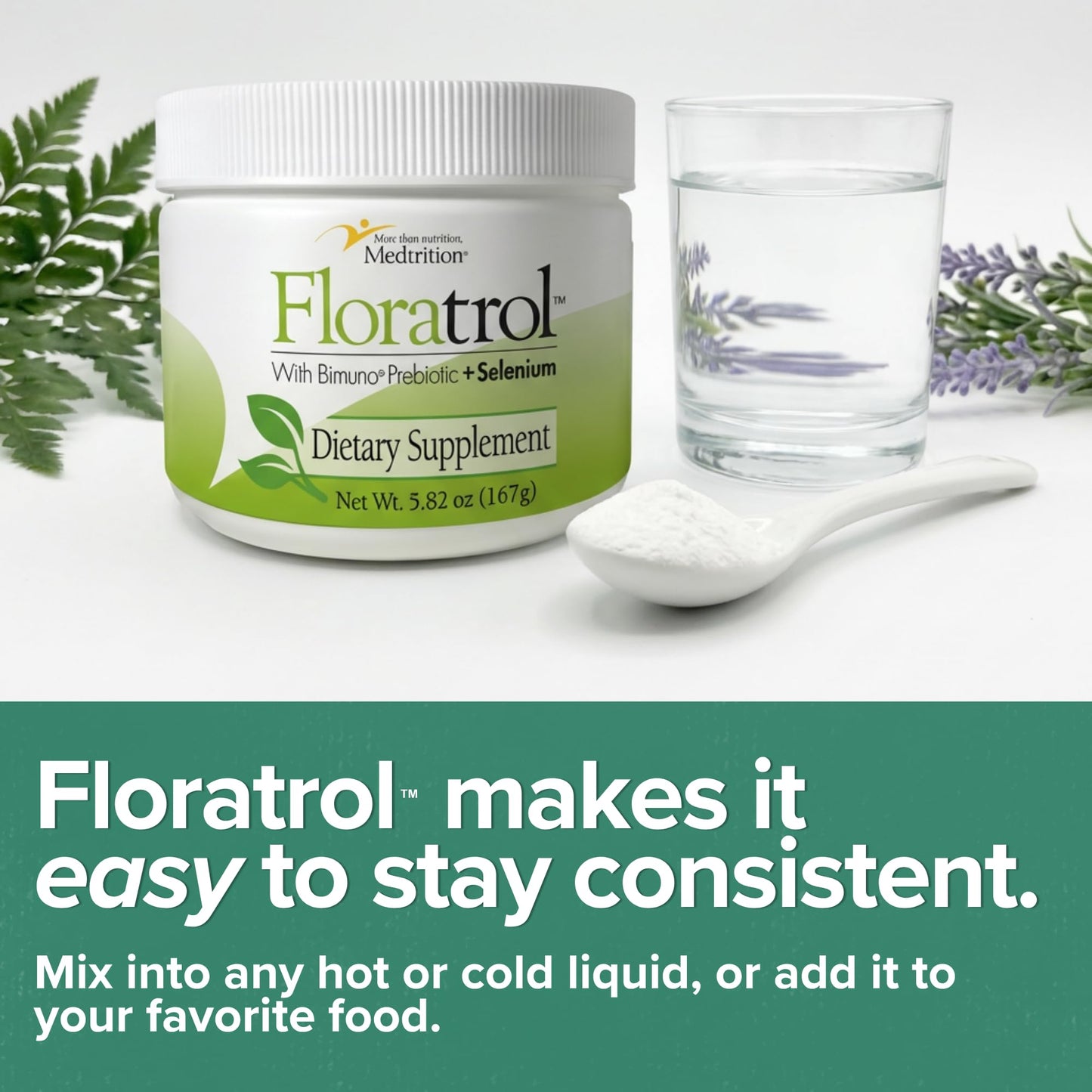 Medtrition Floratrol™ Prebiotic Fiber Powder for Digestive Health – Bimuno® GOS Prebiotic + Selenium – Supports Gut Health & Regularity – Dissolves Clear and Fast, - Maple Wellness Supplements