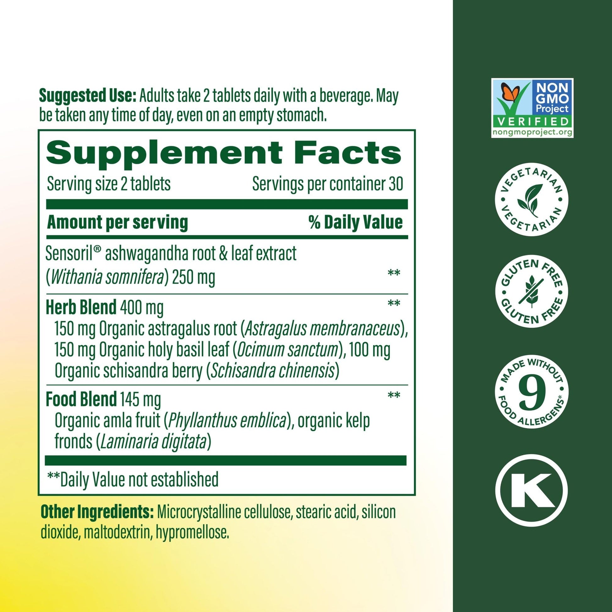 MegaFood Ashwagandha Complex (Formerly Stress Protect) - Ashwagandha Supplements Astragalus Root & Holy Basil - Vegetarian, Gluten Free, Cortisol Supplement - 60 Mini Tablets, 30 Servings - Maple Wellness Supplements