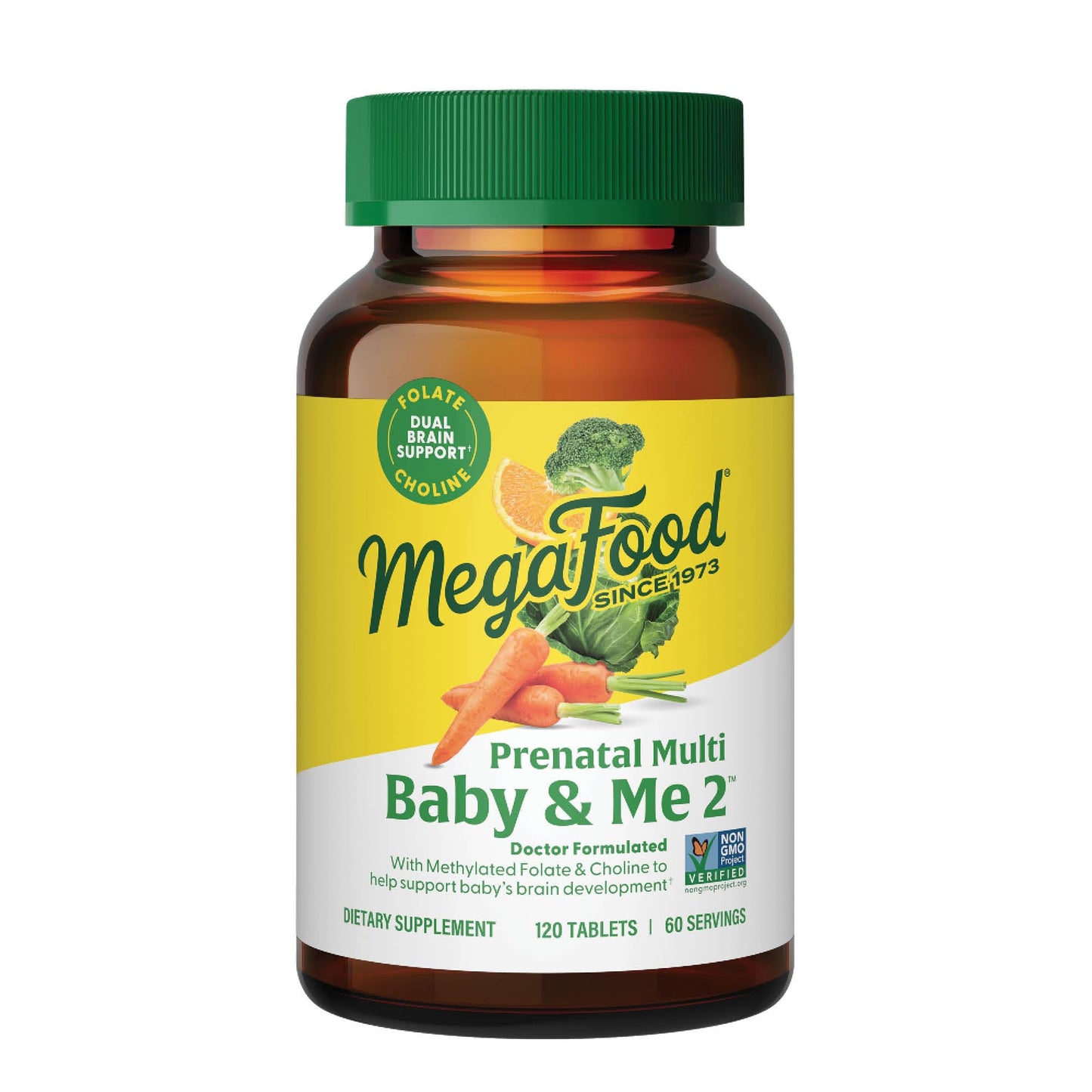 MegaFood Baby & Me 2 Prenatal Vitamin and Minerals - Vitamins for Women - with Folate (Folic Acid Natural Form), Choline, Iron, Iodine, and Vitamin C - Maple Wellness Supplements