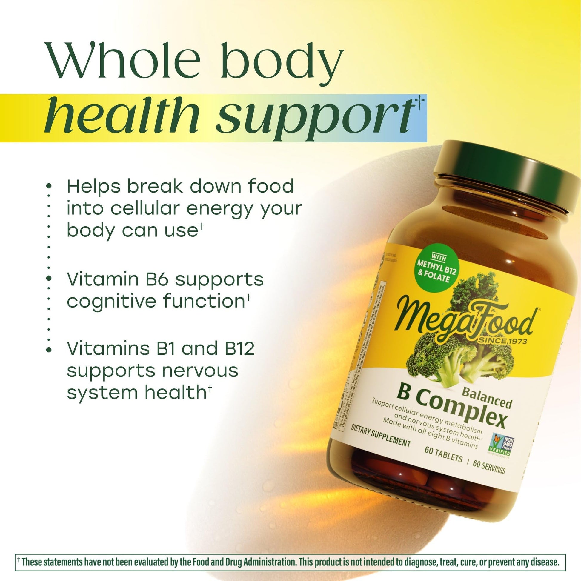 MegaFood Balanced B Complex - B Complex Vitamin Supplement - 8 B Vitamins Including Vitamin B6, Vitamin B12, Folate, Biotin & More - Supports Cellular Energy Production - Maple Wellness Supplements